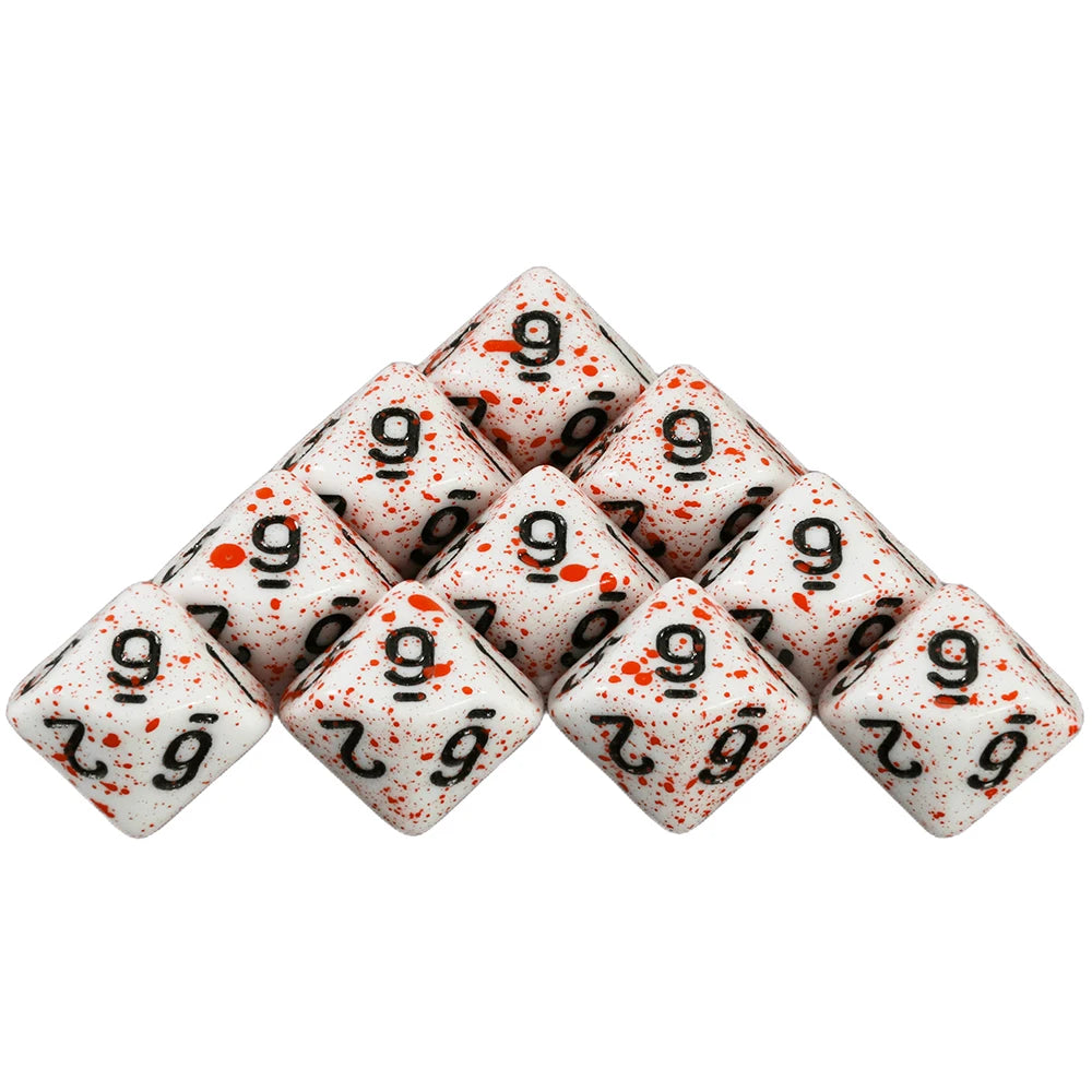 Dormia Dice DND Accessories Opaque White Acrylic Polyhedral Dice Set With Special Blood Effect For Table Board Role Playing Game Beauty World Shop