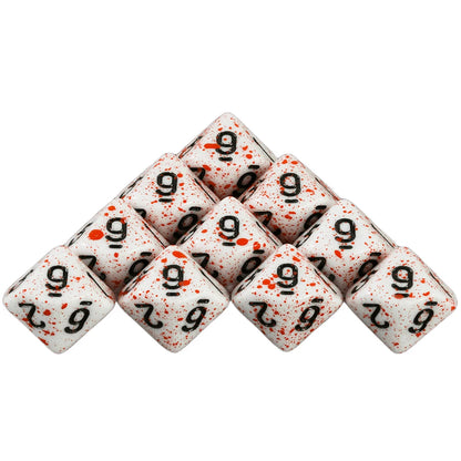 Dormia Dice DND Accessories Opaque White Acrylic Polyhedral Dice Set With Special Blood Effect For Table Board Role Playing Game Beauty World Shop