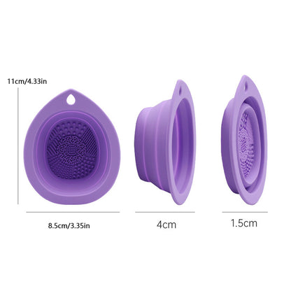 Silicone Makeup Brush Cleaner Folding Powder Puff Cleaning Bowl Eyeshadow Brushes Washing Soft Mat Beauty Tools Scrubber Box Beauty World Shop