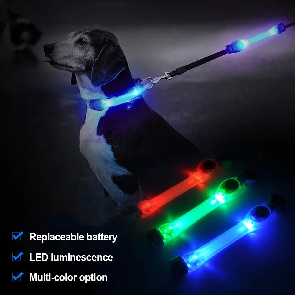 Waterproof Dog Anti-Lost Safety Glowing Collar,Multi-Color Pendants and Outdoor-Ready Flashing LED Light Strip, Night Visibility Beauty World Shop