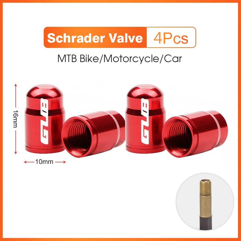 2pcs GUB Aluminum CNC Bicycle Tire Valve Cap MTB Road Bike Tube Tyre Gas Nozzle Cover for AV FV Schrader Presta Valve Dustproof Beauty World Shop