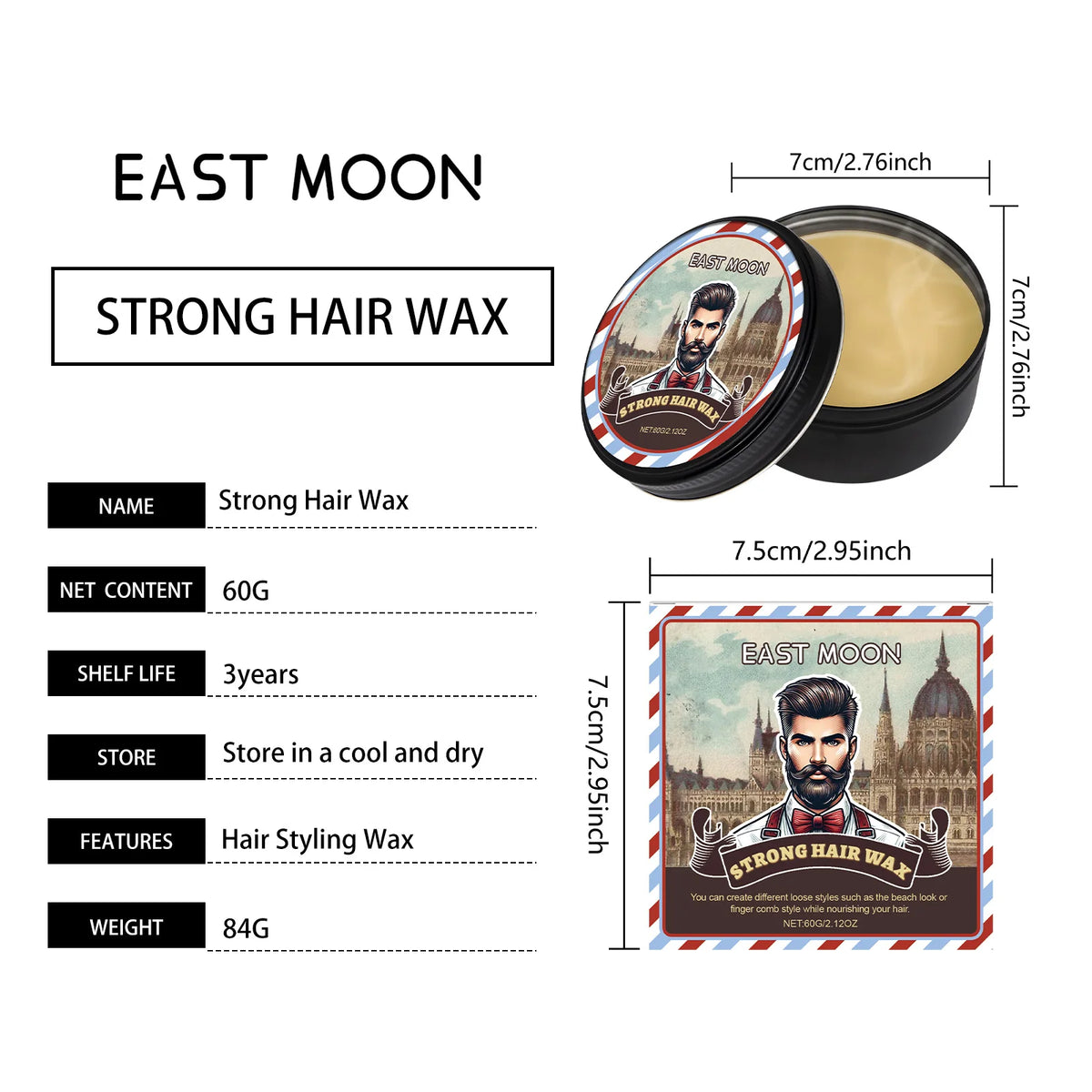 Long Lasting Stying Wax Fluffy Hair Pomade Wax Keep Hair Oil Edge Control Barbershop Tools Salon Hairdressing Mud Hair Styling Beauty World Shop