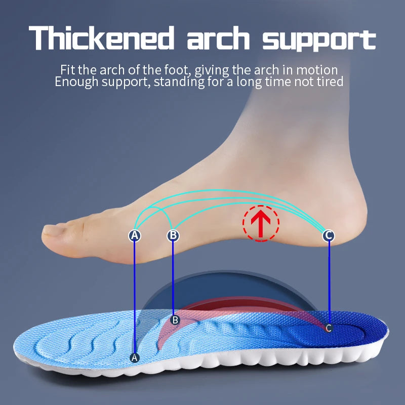 4D Cloud Technology Sports Insoles for Shoes PU Sole Soft Breathable Shock Absorption Cushion Running Orthopedic Care Insoles Beauty World Shop
