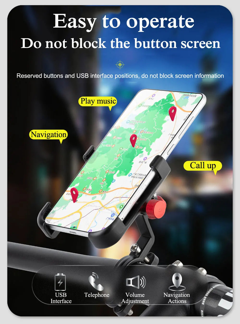 NEWBOLER MTB Phone Mount Stand Bicycle Holder 360° Rotatable Aluminum Adjustable Bike Phone Holder Non-slip Cycling Bracke Beauty World Shop
