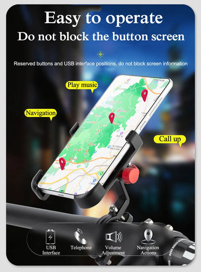 NEWBOLER MTB Phone Mount Stand Bicycle Holder 360° Rotatable Aluminum Adjustable Bike Phone Holder Non-slip Cycling Bracke Beauty World Shop