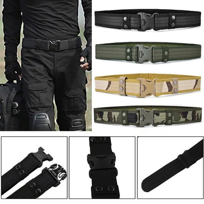 Men's Belt Outdoor Camouflage Tactical Belt Oxford Cloth Belt Mountaineering Belt Nylon Wide Waist Belt Work Belt Neutral Belts Beauty World Shop