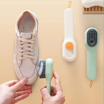 Automatic pressing liquid long handle shoe brush with soft bristles that do not damage shoes, laundry brush, cleaning tool Beauty World Shop