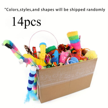 56pcs/28pcs/14pcs Cat Toys Mixed Pack. A Combination of Various Plastic Toys and Plush Toys Suitable for Multiple Cats To Play Beauty World Shop