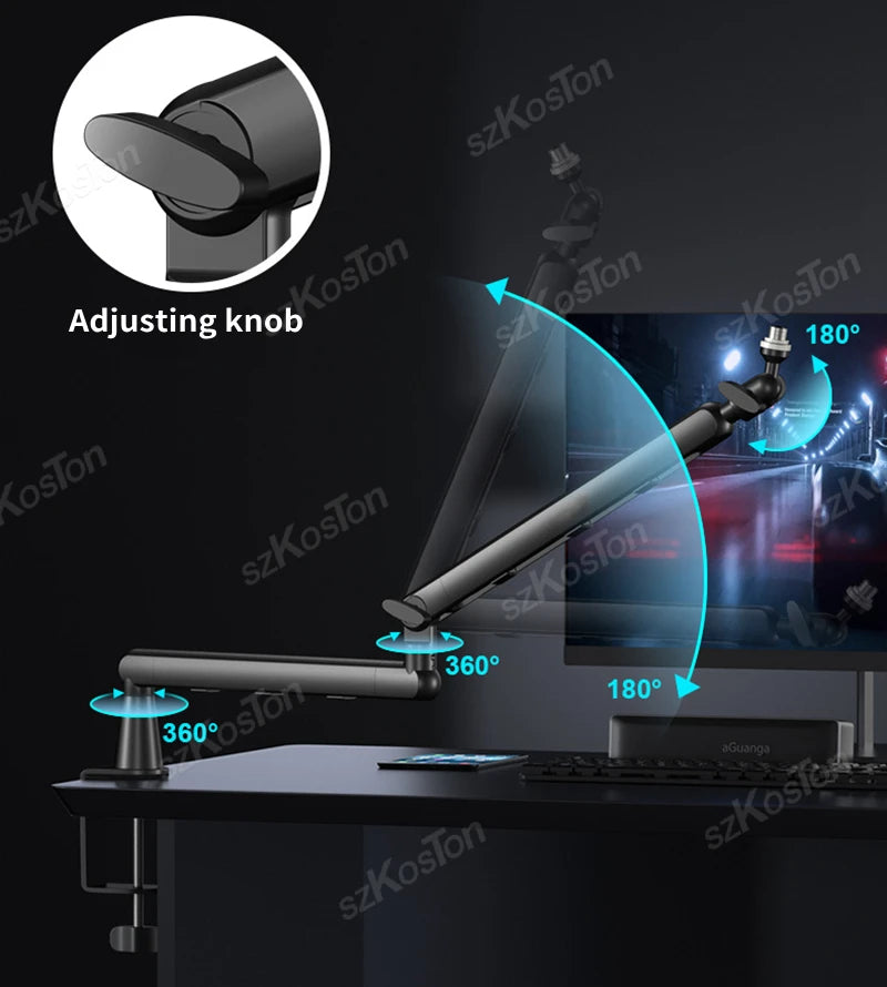 Professional Studio Low Profile Mic Arm with Extended Riser Cable Management Adjustable Microphone Stand for SM7B MV7 AM8 K688 Beauty World Shop