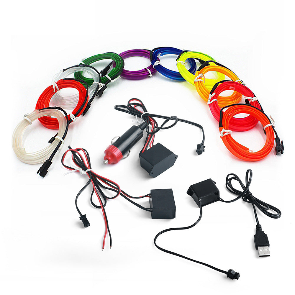 5M Car Interior Led Strip Light Neon EL Wiring Decorative Lamp For Auto DIY Flexible Ambient Light USB Party Atmosphere Diode Beauty World Shop