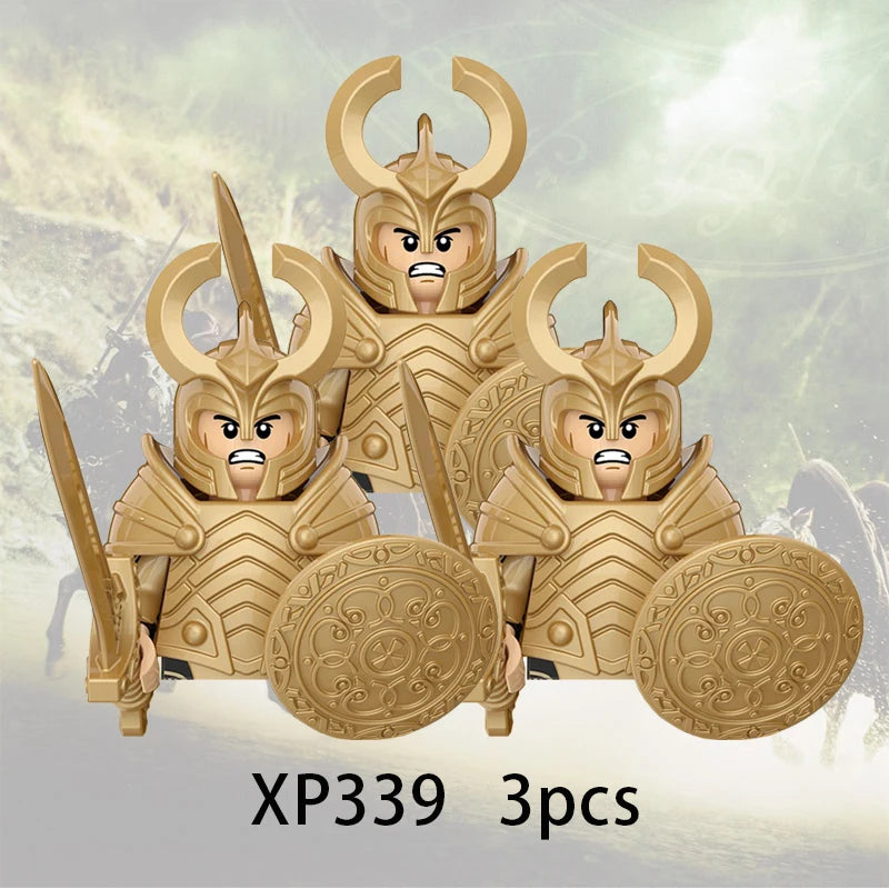 3pcs Lord Rings Elves Orcs Army Dwarf Rohan Mini Action Toy Figures Building Blocks Assembly Toys for Kids Birthday Gift Beauty World Shop