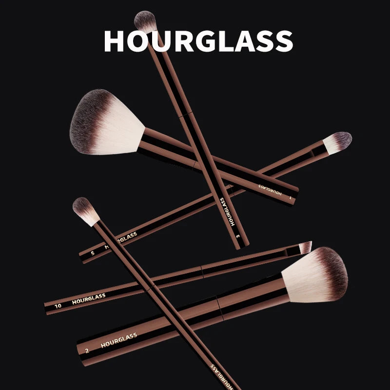 Hourglass Makeup Brush- No.15 Retractable Double-Ended Complexion Brush Soft Fiber Hair Fashion Design Single Face Brush Beauty World Shop