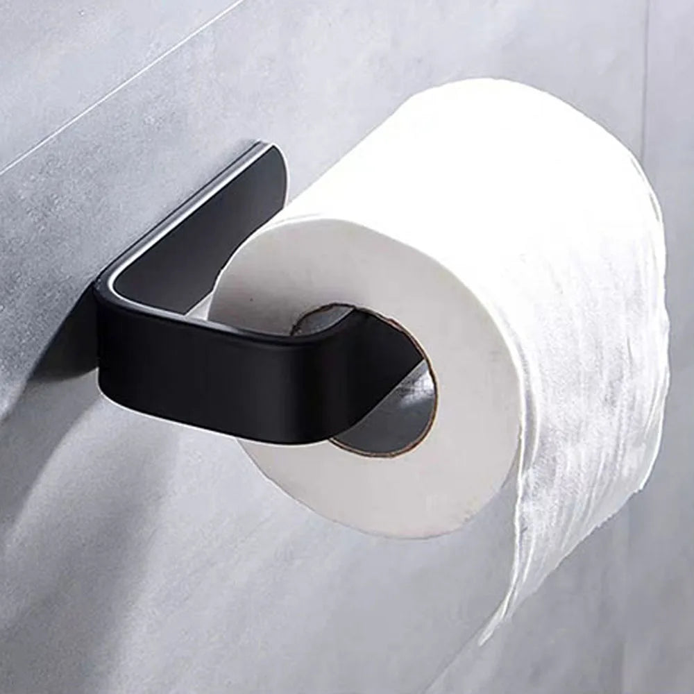 Bathroom Towel Holder White Without Drilling Bathroom Black Towel Rack Self-Adhesive Bathroom Towel Rack Towel  hand-towel rack Beauty World Shop