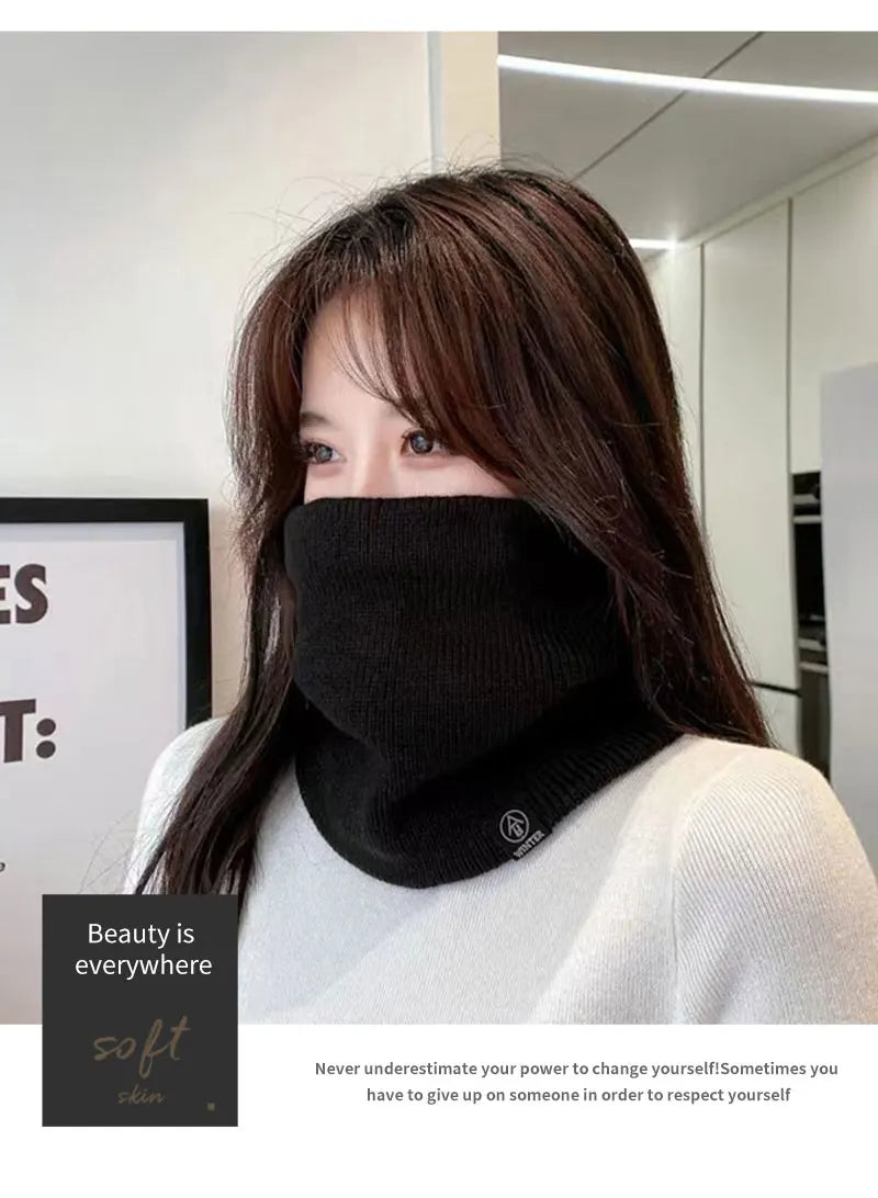 Winter Knitted Scarf Warm Cashmere Like Unisex Neck Warmer for Women Men Solid Color Snood Ring Scarf Fashion Thick Scarf Beauty Fashion