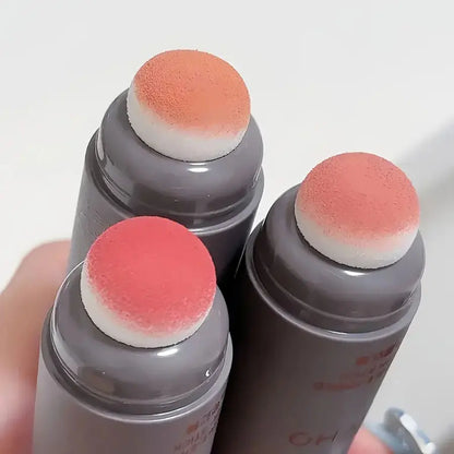 Double Head Sponge Monochrome Powder Blusher Lip and Cheek Dual-Use Durable Matte Natural Rouge Powder Blusher Stick Light Natur Beauty World Shop
