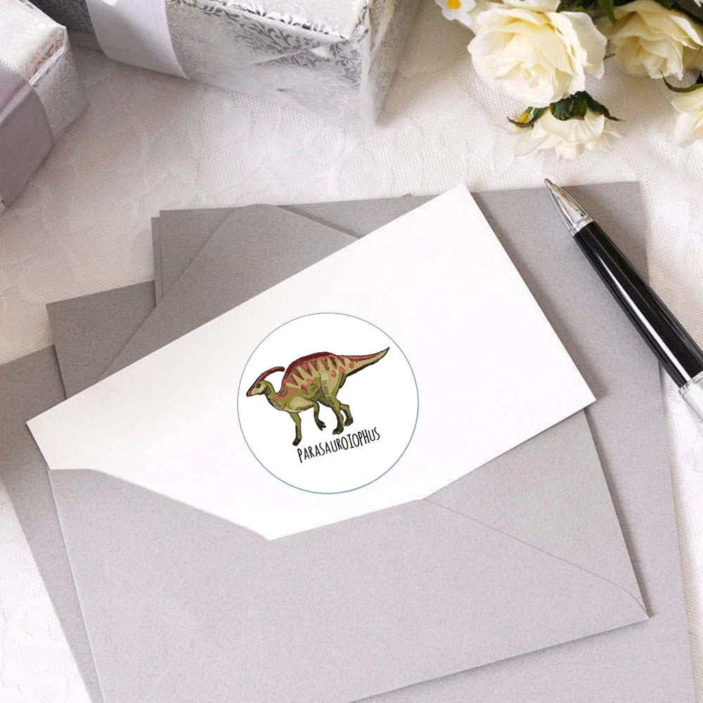 100-500pcs 1'' Round Dinosaur Stickers for Teacher Reward Stickers School Supplies Animal Incentive Roll Sticker for Home Beauty World Shop