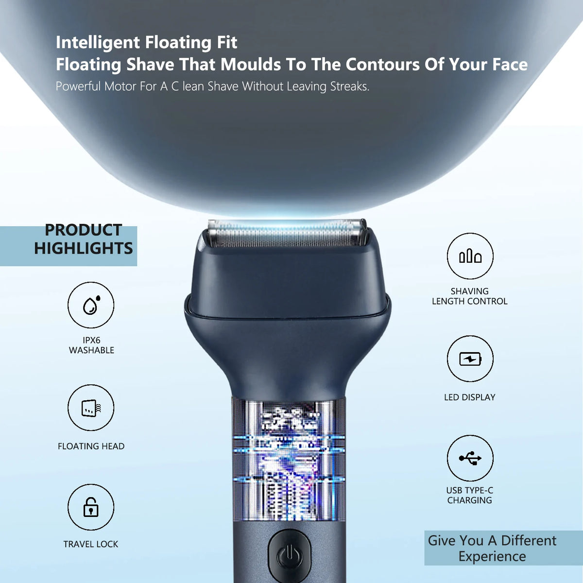HOMEFISH 5 IN 1 Men's Electric Shaver IPX6 Waterproof Beard Trimmer Rechargeable Cordless Hair Clipper Body Grooming Kit Beauty World Shop