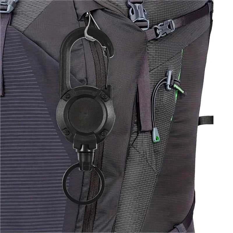 1/2/4pcs Extendable Retractable Holders Keychain Badge Reels Heavy Duty Clip With Carabiner Key Chain For Men Outdoor Bags Beauty Fashion
