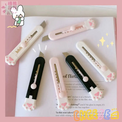 Kawaii Mini Pocket Cat Paw Art Utility Knife Express Box Knife Paper Cutter Craft Wrapping Refillable Blade Stationery Big sale Beauty World Shop