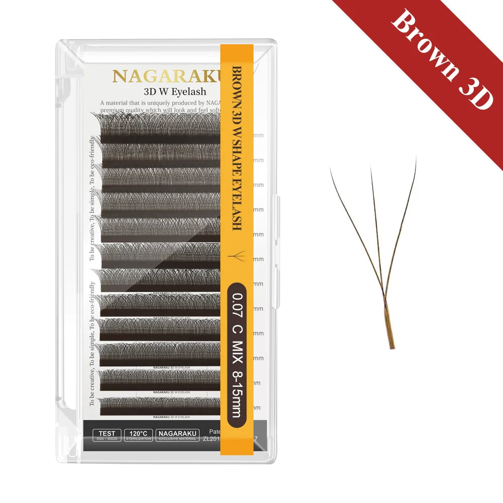 NAGARAKU Automatic Flowering W Shape Bloom 3D 4D 5D 6D 7D 8D Premade Fans Speed Eyelash Extensions Natural Soft Light Full Dense Beauty Fashion
