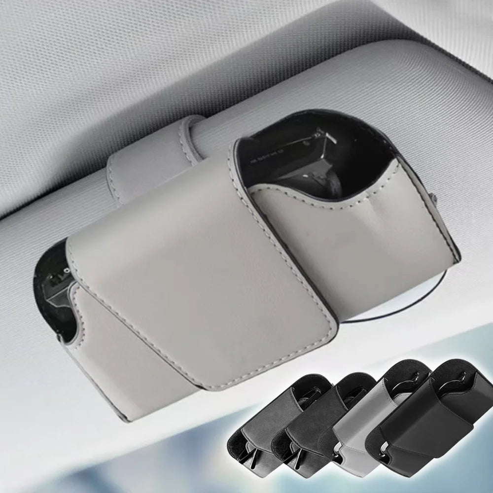 Car Glasses Case Auto Sun Visor Premium Suede Glasses Holder Wear-Resistant Sunglasses Protective Box Universal Cars Accessories Beauty World Shop