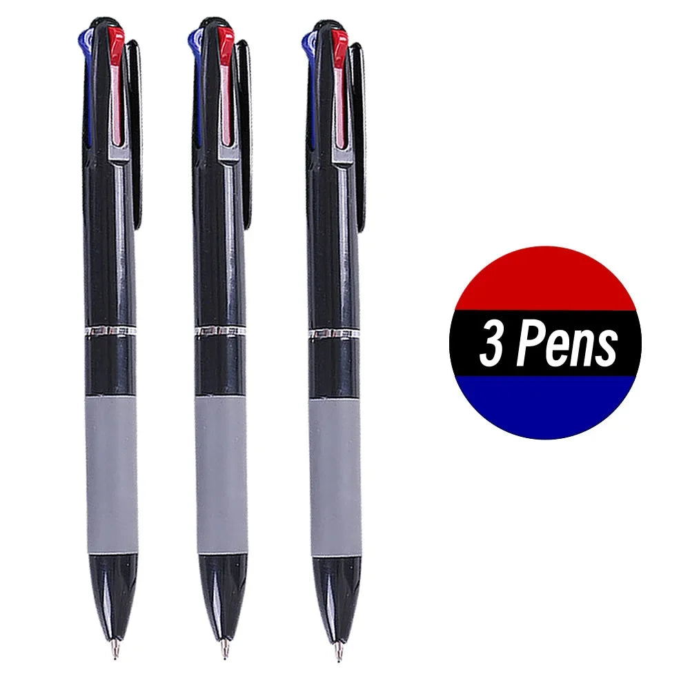 3 in 1 Red/Black/Blue Ink Color 0.7mm Student Ballpoint Pens Ball Point Writing Stationery Fine School Supplies Pencils Office Beauty Trend Shop