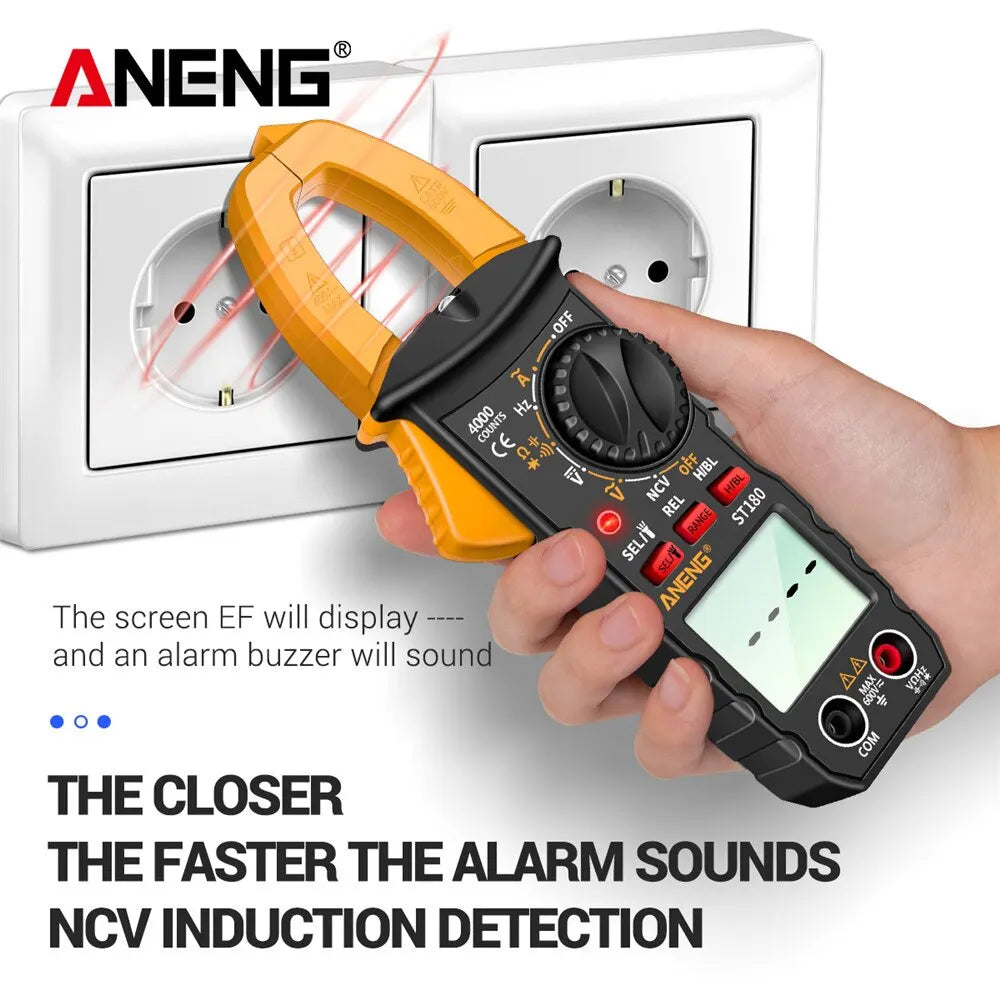 ANENG ST180 AC Current Clamp Meter  Digital 4000 Counts Multimeter Ammeter Voltage Tester Car Amp Hz Capacitance NCV Ohm Tool Beauty World Shop