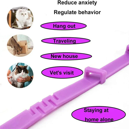 Pet Calming Collar For Cats Dogs Adjustable Anxiety Pheromone Reducing Pet Collar Lasting Natural Calm Relax Soothing Collars Beauty World Shop
