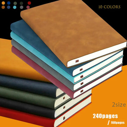 A5 A6 Sheepin Notebook Leather Office Journal Diary Notepad Stationery Student Class Lined NoteBook 160 Pages/240 Pages Beauty World Shop