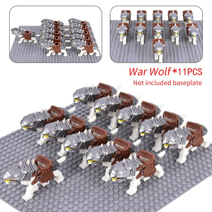 Medieval Military Sets Cavalry Figures War Horse Animals Building Blocks Parts Knight Weapons Accessories Toys for kids gifts Beauty World Shop