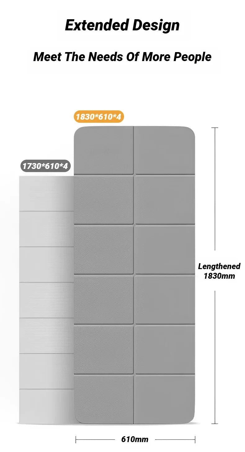 Foldable TPE Yoga Mat: Eco Friendly, Double Sided Non-slip, Folding Travel Fitness Mat for Yoga, Pilates & Floor Workouts Beauty World Shop