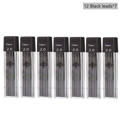 Mechanical Pencil Set 2.0 mm with 2B Black/Colors Lead Refill For Writing Sketching Art Drawing Painting School Automatic Pencil Beauty World Shop