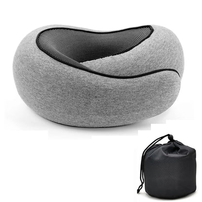 Travel Neck Pillow Memory Foam U-shaped Pillow Snail Style Travel Neck Support Portable Adjustable Soft Noon Break Sleep Pillows Beauty World Shop