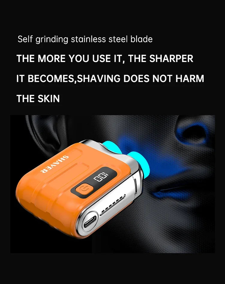Mini Electric Smart Shaver Household Car Shaver Digital Display Dual Blade Rechargeable Shaver Powerful Beard Trimmer Tool Beauty World Shop