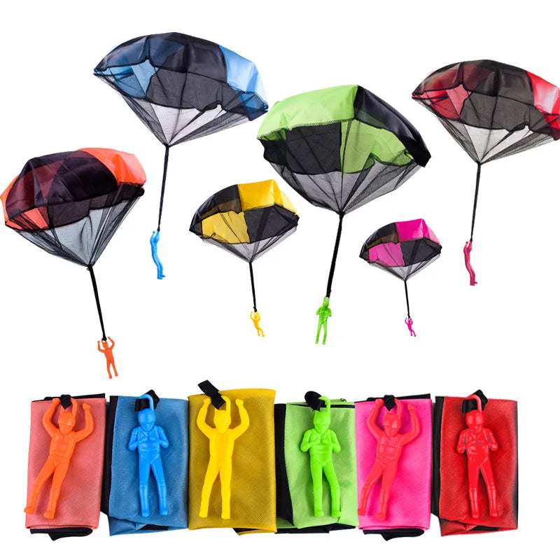 1pcs Hand Throwing Parachute Outdoor Funny Toys Game Play Toys for Fly Parachute Sport with Mini Soldier Toys Beauty World Shop
