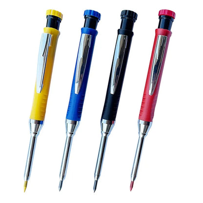 2pcs/set 2.8mm Carpenter Mechanical Pencil with Sharpener for Woodworking Construction Long Head Carpenter Pencil Stationery Beauty World Shop