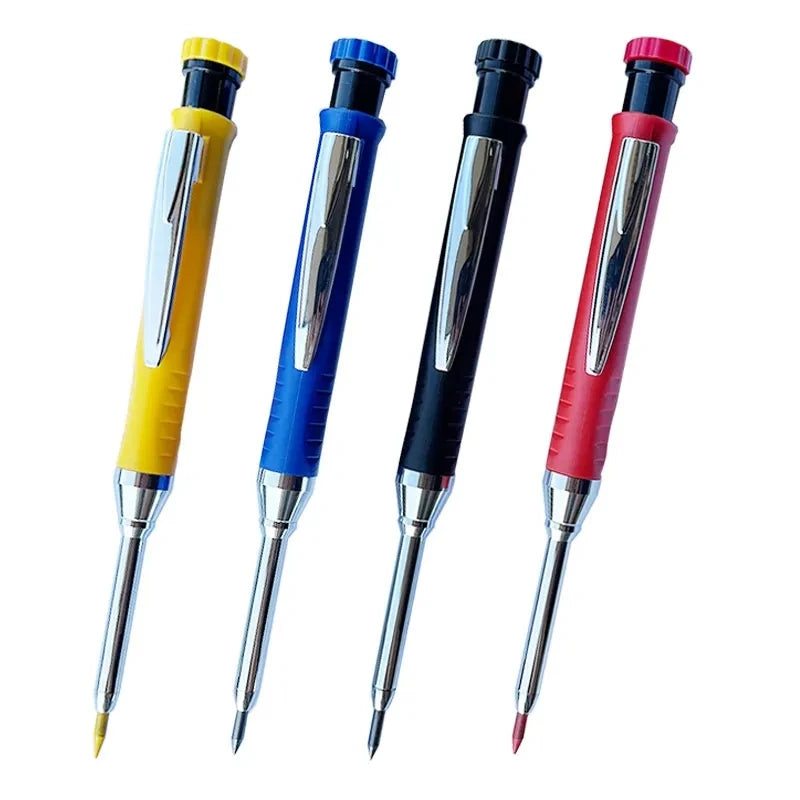 2pcs/set 2.8mm Carpenter Mechanical Pencil with Sharpener for Woodworking Construction Long Head Carpenter Pencil Stationery Beauty World Shop
