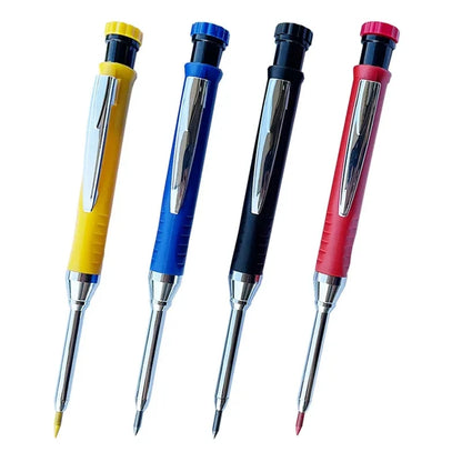2pcs/set 2.8mm Carpenter Mechanical Pencil with Sharpener for Woodworking Construction Long Head Carpenter Pencil Stationery Beauty World Shop