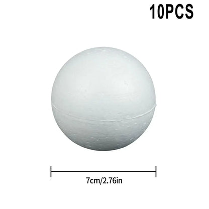 10pcs Solid Foam Ball Polystyrene Balls 50mm-100mm  Round DIY Accessory Handmade For Party Celebration Christmas Decoration Beauty World Shop