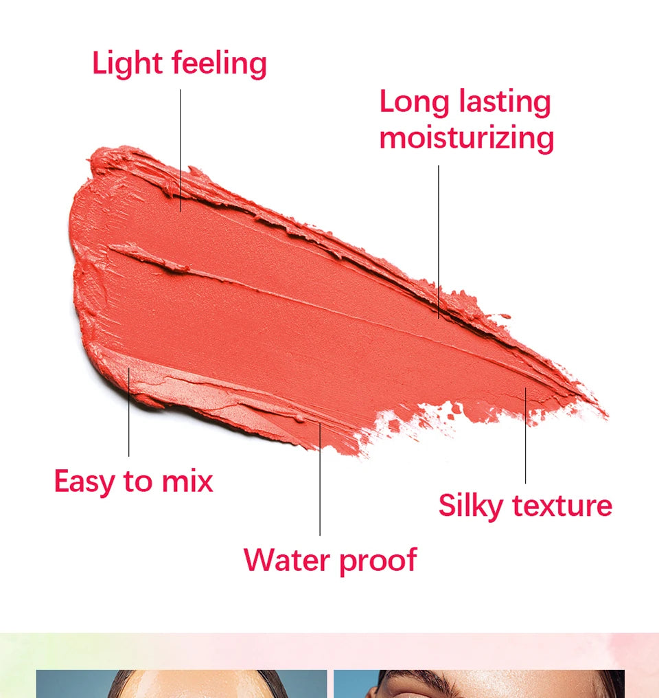 Make Up Functional Blush Stick Easy Color Rouge Blusher Cream Waterproof High Color Rendering Brightening Skin Tone Hot Beauty World Shop