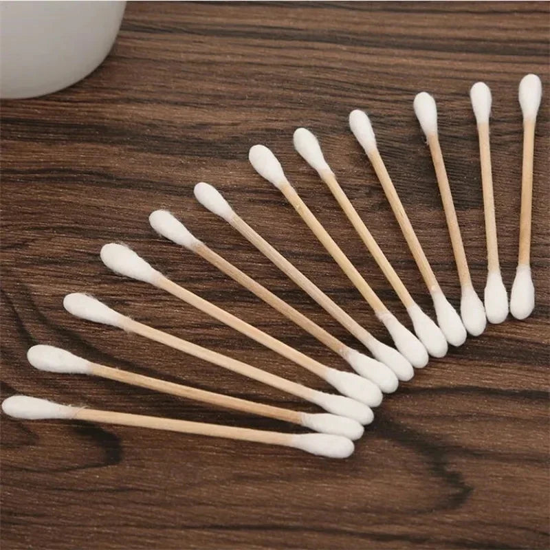 500pcs Double Head Cotton Swab Women Makeup Cotton Buds Tip for Wood Sticks Nose Ears Cleaning Health Care Tools Beauty Fashion