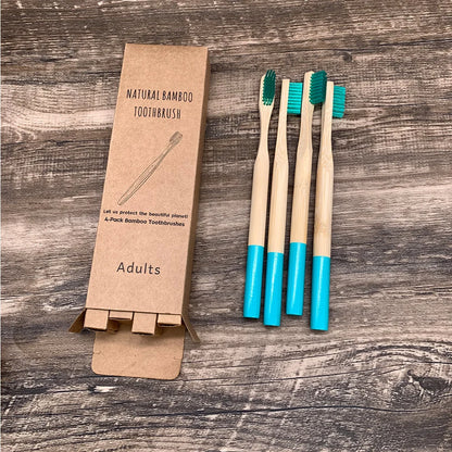 10pcs Round Handle Adult & Children Natural Eco Friendly Travel Tooth Teeth Brush Bamboo Toothbrush With Medium Hard Bristlesth Beauty World Shop