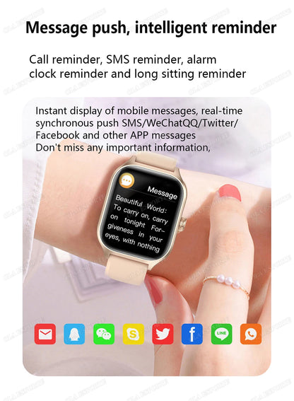 Smart Watch For Android IOS Watches 1.83inch HD Display Bluetooth Call Message Alert Music Sports Mode Smartwatch Men Women Gift Beauty World Shop