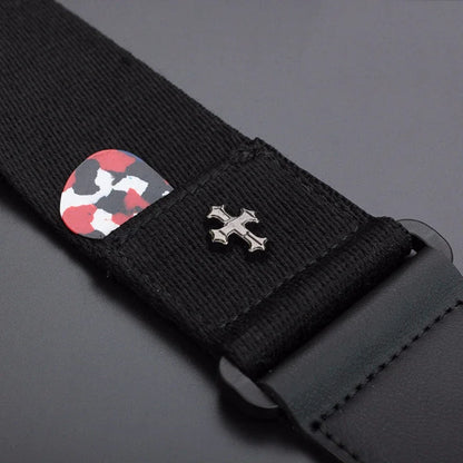 Electric Guitar Strap Acoustic Folk Guitarra Belt Straps Vintage Cross Personality Guitar Straps Pick Pocket Guitar Accessories Beauty World Shop