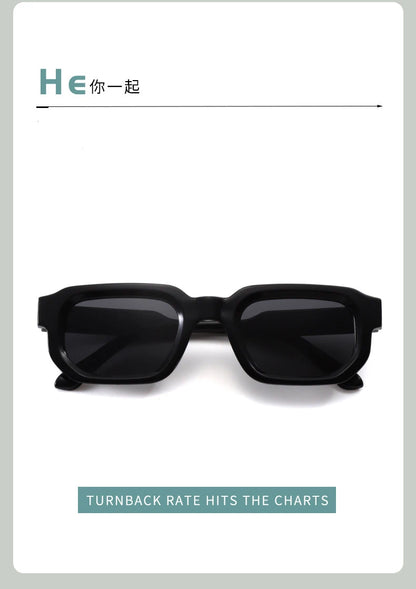 New Retro Rectangular Frame Sunglasses - Fashionable Retro Sunglasses With Uv400 Protection3007 Beauty World Shop