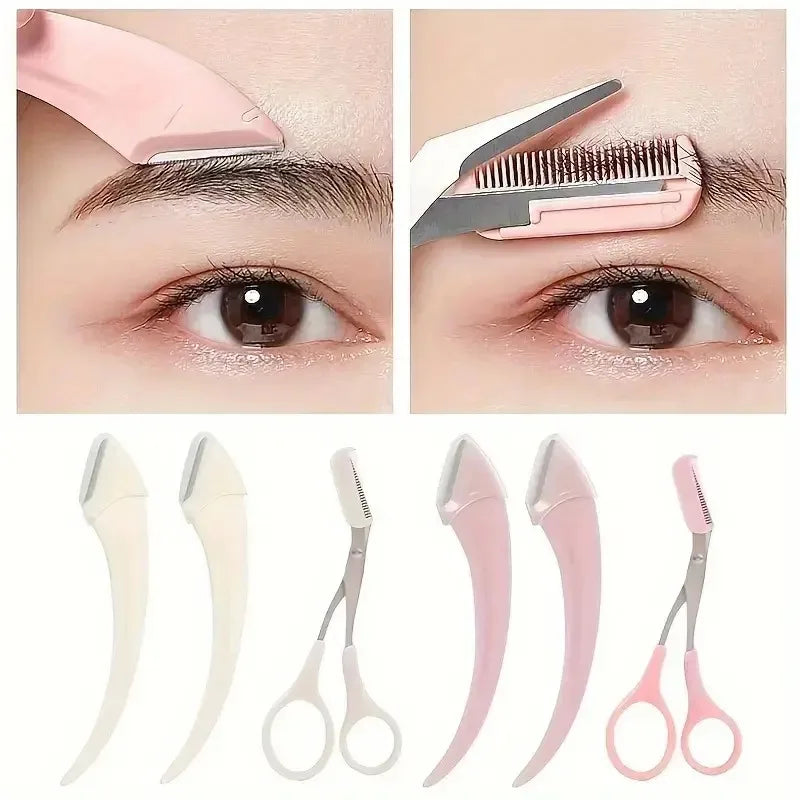Eyebrow Trimmer Set, Curved Eyebrow Razor, Eyebrow Scissors With Comb, Convenient Easy Beauty Tools For Beginners Beauty World Shop
