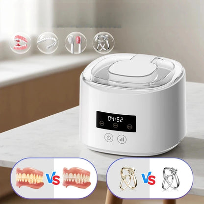 NEW HOT Small portable cleaning machine full-automatic household cleaning jewelry braces contact lens cleaner Beauty World Shop