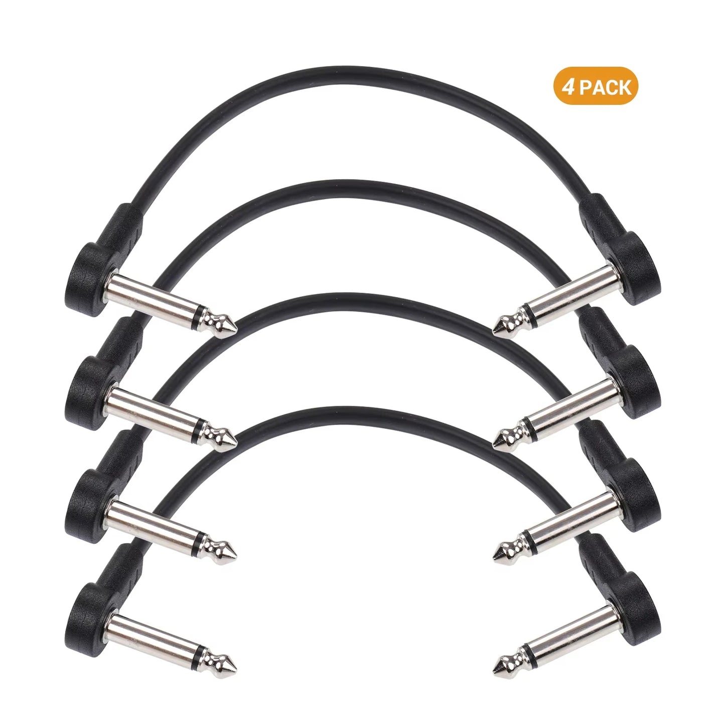 Miwayer Guitar Effect Pedal Flat Patch Cables 5 Inch Length with 1/4 Inch Right Angle Connectors Patch Cable Kit 1 Packs Beauty World Shop