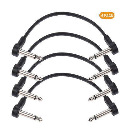 Miwayer Guitar Effect Pedal Flat Patch Cables 5 Inch Length with 1/4 Inch Right Angle Connectors Patch Cable Kit 1 Packs Beauty World Shop