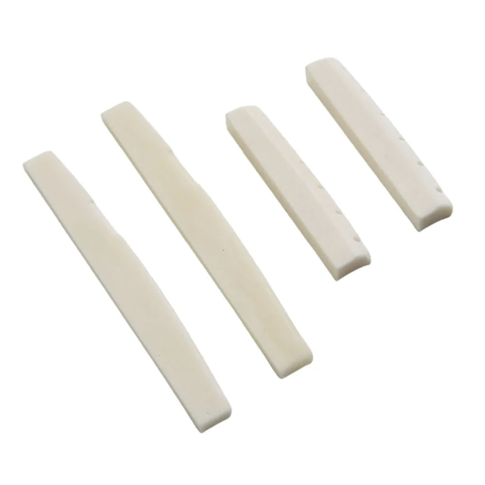 2 Sets 4 Pcs 6 String Acoustic Guitar Bone Bridge Saddle 72mm And Nut 43mm Cow Bone Nut Top Folk Pillow Folk Bottom Pillow Beauty World Shop